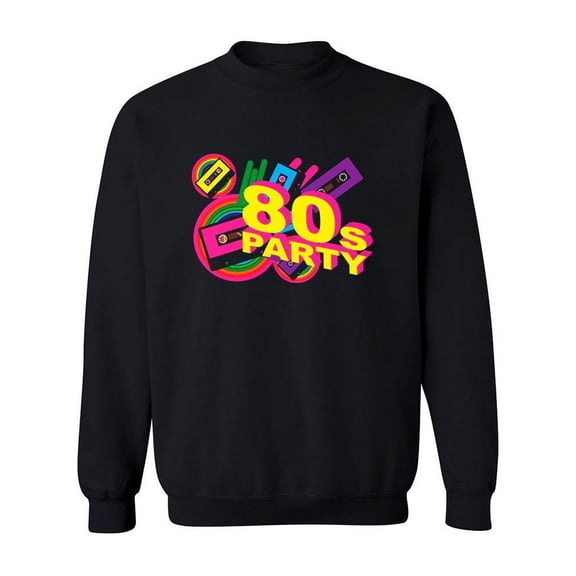 Retro 80`s Party Sweatshirt Women -Image by Shutterstock, Female Large
