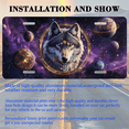 thumbnail image 3 of 1 Pcs 2D Flat License Plate Covers & Frames, Wolf in Space For Decorative Front, Waterproof For Decoration Aluminum License Plate Covers & Frames Cover For Men Women, 12" X 6", 3 of 7