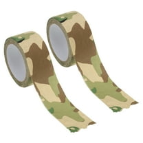 Camouflage Tape 2" x 5.5 Yards, Self Adhesive Camo Tape Wrap, Light Camo 2 Pack