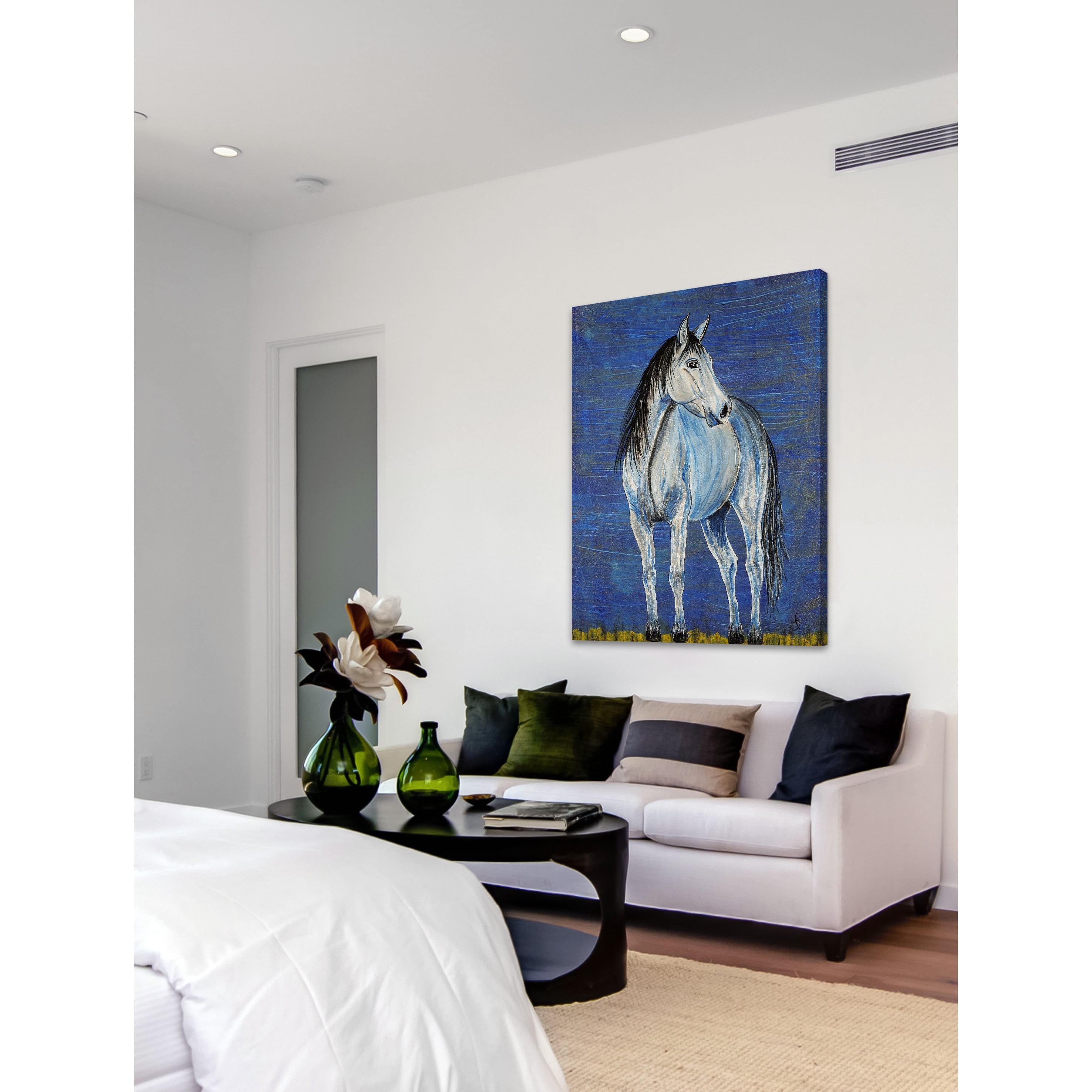 "Blue Note Appaloosa Horse" Painting Print on Wrapped Canvas
