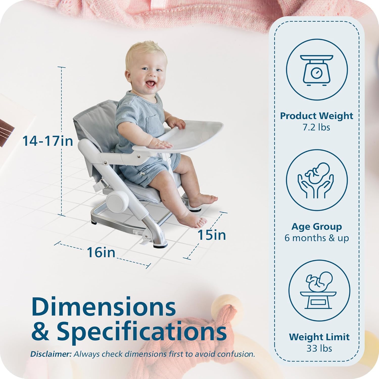 Feed Me Go 3-in-1 Travel High Chair Booster Seat