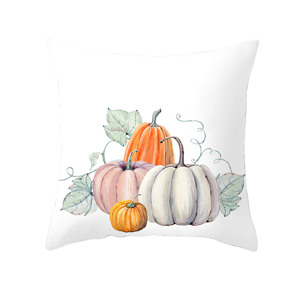 Fall Halloween Pumpkin Pillow Case Waist Throw Cushion Cover Sofa Home Decor 18" 
