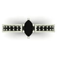 thumbnail image 4 of Marquise Cut Black Diamond Engagement Ring 3/4 ctw 14K White Gold, 4 of 5