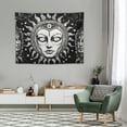 thumbnail image 2 of ONETECH  Sun and Moon Tapestry Burning Sun with Star Tapestry Psychedelic Tapestry Black and White Mystic Tapestry Wall Hanging, 2 of 7