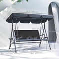 thumbnail image 3 of Outsunny 3-Seat Porch Swing with Canopy Outdoor Swing Chair w/ Rattan Seat, 3 of 10