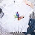 thumbnail image 5 of Blusa informal de manga corta con cuello redondo y estampado de verano a la moda para mujer Pompotops hkajfhjk468914, 5 of 5