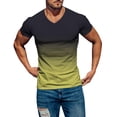 thumbnail image 1 of BOBOGOJP T-Shirt en Coton à Manches Courtes Col Rond Hauts de Travail Couleur Unie Chandail (Jaune,TTG), 1 of 4