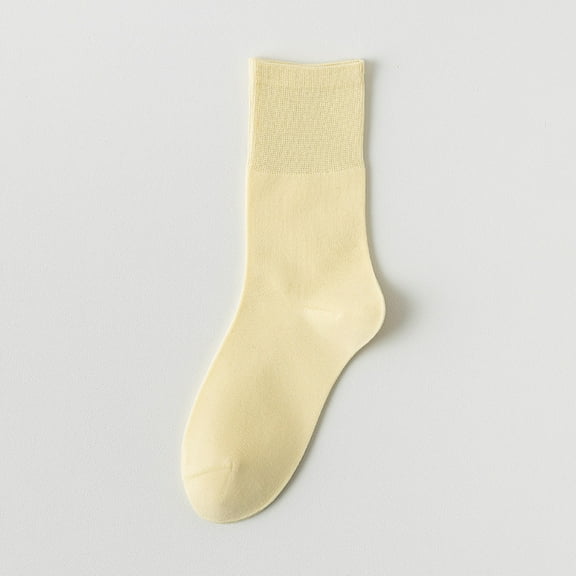 Seamless Women’s Lightweight Knee-High Cotton Socks for Spring & Autumn - Trendy Fashion Accessory (One Size, 6 Pairs)
