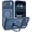 Blue, variant on For iPhone 18 Pro Max Magnetic Case, 360° Rotating Ring Kickstand, MagSafe Compatible, Heavy Duty Shockproof Protection, Matte Black