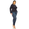 thumbnail image 5 of Women's Plus Size Collarless Button Down Jacket with Belt Accent, 5 of 7