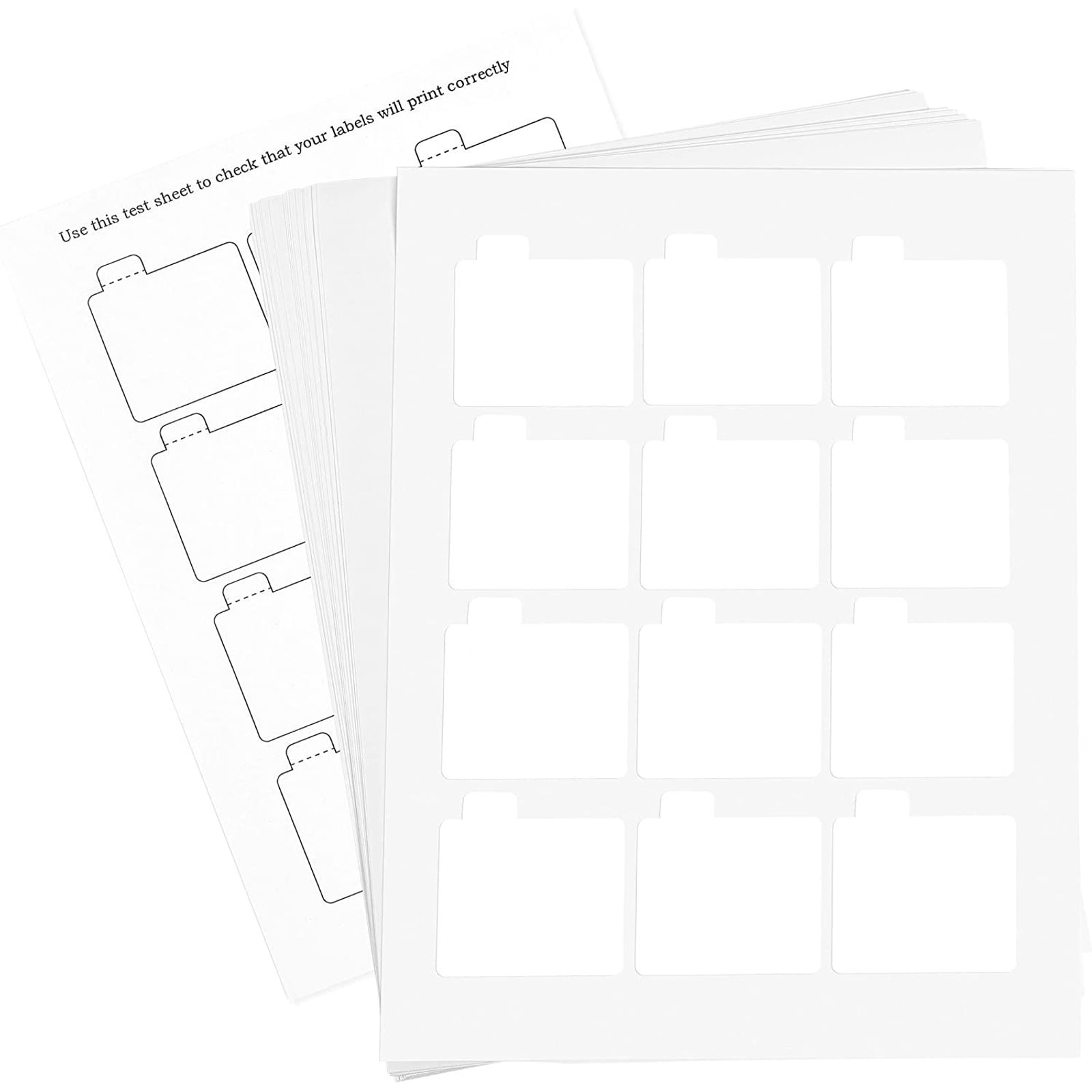 Square Milcoast Pre-Cut Shape Labels Sample Pack Oval Rectangle Circle 