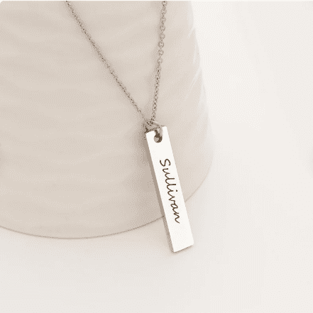 Personalized Bar Necklace - Custom Name Bar Necklace - Birthday 