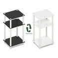thumbnail image 4 of Furinno TURN-N-TUBE Side Table, 3-Tier End Table, Night Stand, Bedside Table, for Living Room, Bedroom, White/Black Espresso, 4 of 8