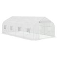 thumbnail image 2 of Outsunny 20' x 10' x 7' Walk-In Greenhouse, Hot House, Roll Up Door, White, 2 of 9