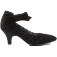 thumbnail image 2 of Ruby Shoo Cressida Women's Bow Ankle Strap Velvet Kitten Heel Shoes In Black Size 9, 2 of 6