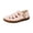 Pink, variant on Women's Handmade Leather Closed Round Toe Sandals with Hook Loop Lightweight Flats Summer Cutouts Walking Orthopedic Sandals