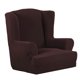 thumbnail image 4 of Funda de sillón de elastano elástica lavable Funda de sofá con respaldo de ala Café, 4 of 8
