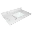 thumbnail image 4 of 31inch Bathroom Stone Platformsurfacedeck With Undermount Ceramic Lavatory - White Marble Finish Stylish Vanity Top Sink & Faucet Hole, 4 of 4