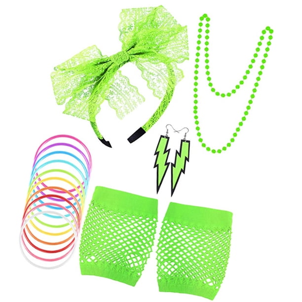 Sonducket 1 Juego de disfraces de los años 80, accesorios clásicos para fiestas, trajes de mujer, ropa ornamental de red de pesca de encaje para adultos, Type3 NO3 Sonducket AP009461-03