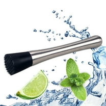 Holloyiver Kitchen Rest Muddler for Cocktails, 8 Inch Long Stainless Steel Fruit Crusher Bar Tools for Home for Making Mojito Mix and Other Fruit Drinks