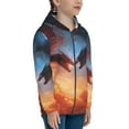 thumbnail image 5 of Naloa Red And Blue Fire Cloud Dragon Teenage Zipper Hoodie, Long Sleeve Zip Up Hoodies Casual Jackets Tops for 7-12 Years-Small, 5 of 6