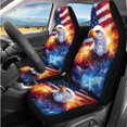 thumbnail image 2 of Jeiento Eagle Car Seat Covers Full Set of 14 USA Flag Steering Wheel Cover Armrest Cover Seatbelt Pads Cup Coasters Car Headrest Cover Keychain Interior Auto Accessory 4Th of July Decor, 2 of 7
