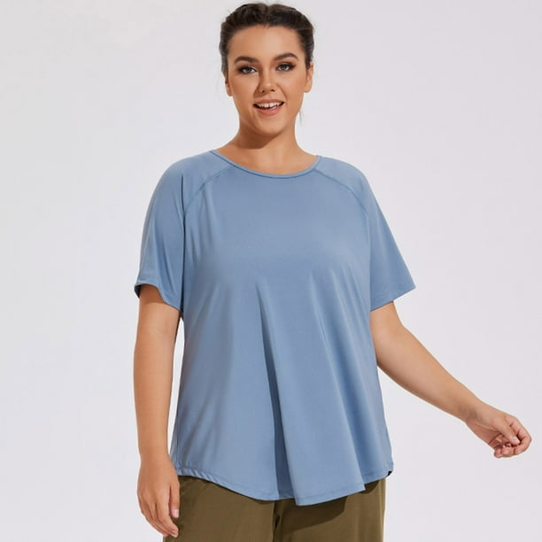 mfyjkho Tops Para Salir Para Mujer, Camisetas De Manga Corta Para Entrenamiento De Talla Grande Para Mujer Con Protección Solar, Conjuntos Modernos De Primavera Y Verano. Xxxxl