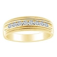 thumbnail image 2 of AFFY Father's Day Gift 1.01 Carat (Cttw) Round Shape White Natural Diamond Miligrain Men's Wedding Band Ring In 14k Solid Yellow Gold Ring Size-12, 2 of 2