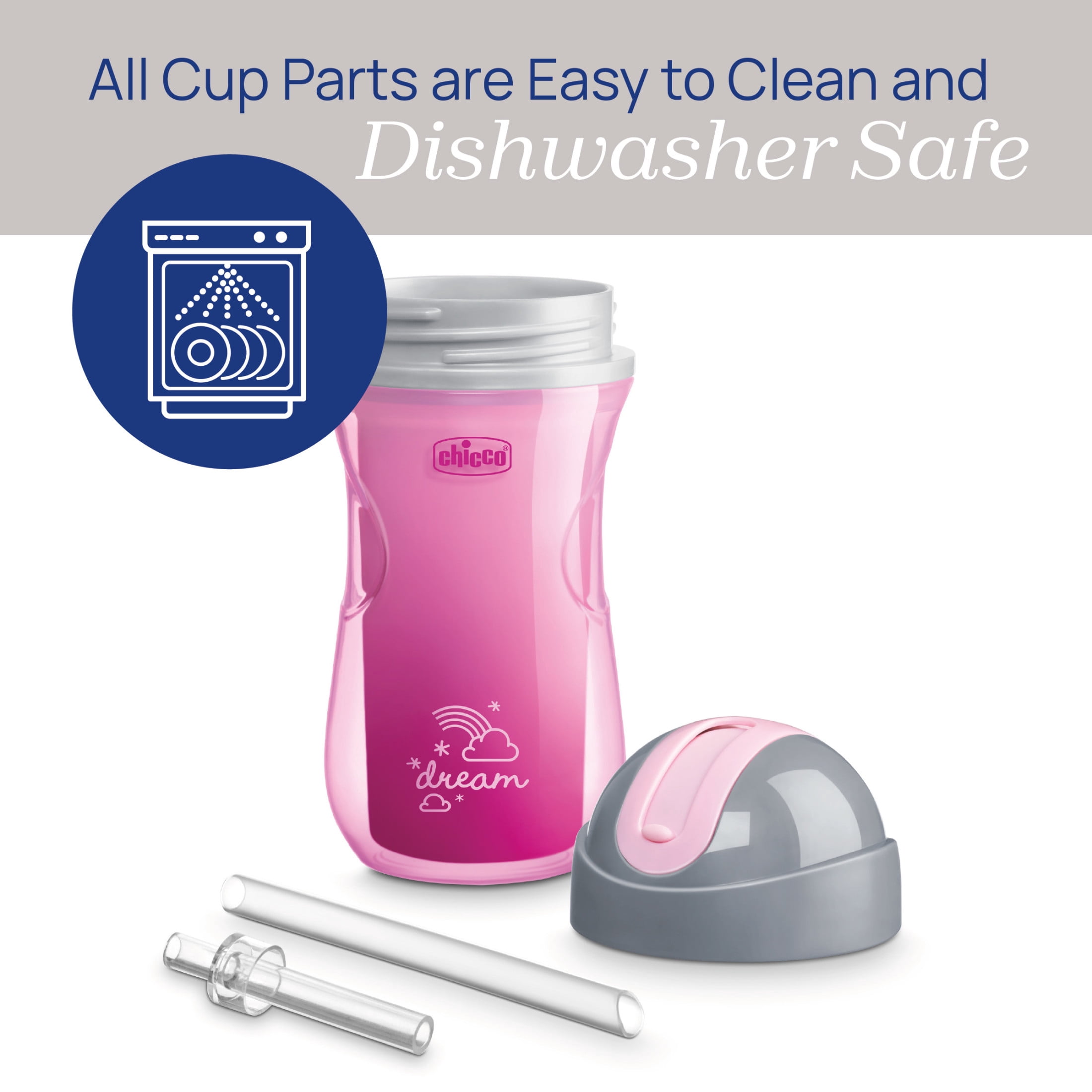 Chicco 9oz Insulated Flip-Top Straw Sippy Cup, Keeps Drinks Cooler