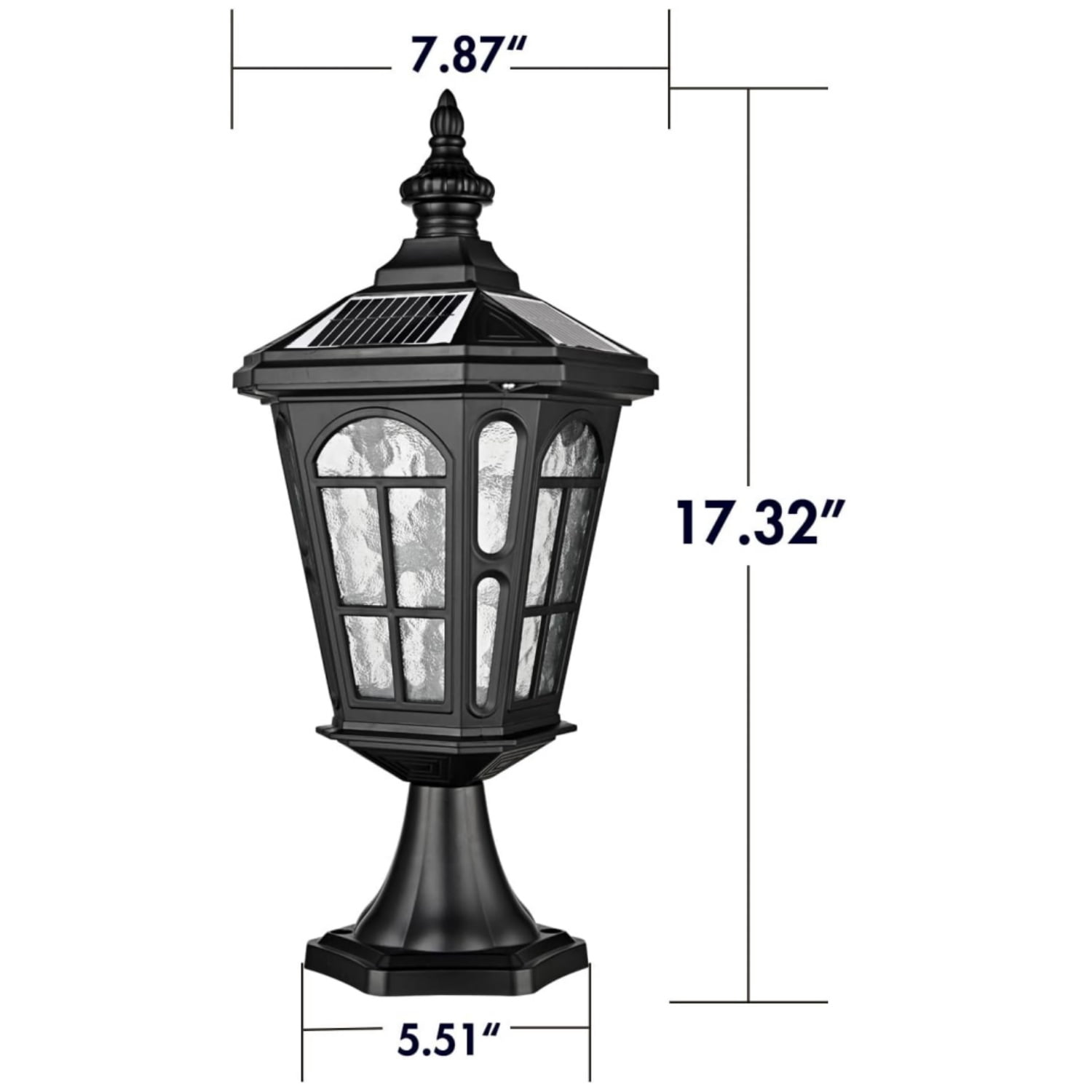 Claxy Solar Post Light Outdoor Solar Cap Light Exterior 4-Color LED Wireless Post Lantern with Romote, IP54 Waterproof Pier Outdoor Light Wire-Free for Porch Fence Garden Courtyard