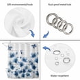 thumbnail image 3 of Navy Blue Floral Shower Curtain Set - 72" x 78" Washable Bathtub Curtain with 12 Hooks, Spring Flowers Butterflies Wooden Waterproof Fabric Stall Shower Curtains for Bathroom/Bathtub Décor, 3 of 6
