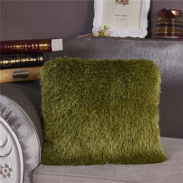 Amazing Rugs PIL-NS-2015 Oreiller Shaggy Décoratif 18 x 18 Po à la Chaux