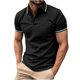 thumbnail image 1 of Camisas de Manga Corta de los Hombres de Color Sólido Turndown Collar Botón Blusa, Ligero Casual de Manga Corta Blusa, 1 of 4