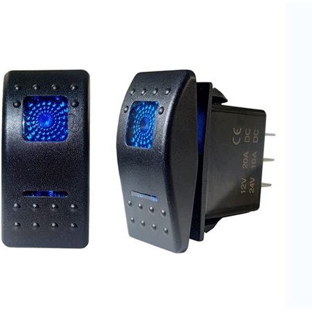 12V/24V Rocker Switch Blue Led Light On Off Switch for Boat Trucks Auto ...