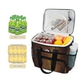 thumbnail image 2 of FORMRS Insulated Cooler Bag 24 Cans Capacity Soft Leakproof Lunch Box with Side Pockets, Wood Grain, 2 of 7