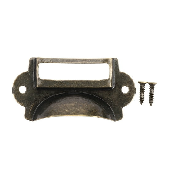 60PCS File Name Card File Cabinet Handles Label Holder Antique Bronze Drawer Label Pull Cabinet Frame Handle File Name