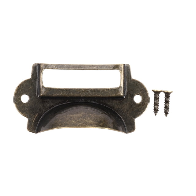 40PCS File Name Card File Cabinet Handles Label Holder Antique Bronze Drawer Label Pull Cabinet Frame Handle File Name