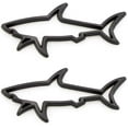 thumbnail image 1 of 2Pc Hollow Fish Shark Emblem Premium Car Badge Sticker Fender Boot Fender Boot Trunk For Chevrolet Camaro Corvette, 1 of 6
