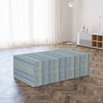 thumbnail image 3 of Folk Foldable Mattress, Vertical Chevrons and Strips, 78.7" x 47.2", Green Dark Ceil Blue, by Ambesonne, 3 of 6
