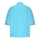 thumbnail image 4 of Fiudx Liquidación de Ahorros de Verano Camisa Casual con Cremallera de Color Sólido para Mujer Blusa con Mangas de Media Trompeta, 4 of 5