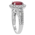 thumbnail image 3 of 10K White Gold Diamond Enhanced Genuine Ruby Engagement Ring Oval 10x8mm, size 5, 3 of 3