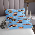 thumbnail image 3 of Erosebridal Cute Raccoon Red Panda Coverlet Set Queen, Woodland Wildlife Bedding Set 3 Pieces, 3 of 5