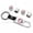Silver Chrome, variant on Universal Car Wheel Tire Valve Dust Stem Air Cap Keychain Pink Hello Kitty Logo