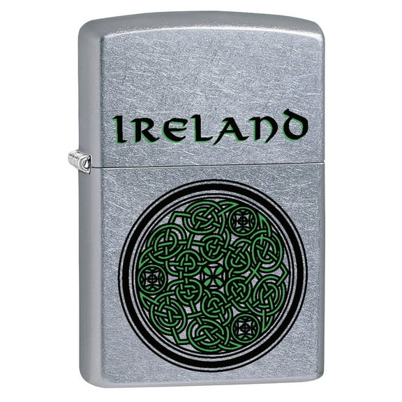 Zippo Lighter: Ireland Celtic Knot - Street Chrome 79254