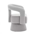 thumbnail image 4 of 360 Degree Swivel Cuddle Barrel Chair, Round Accent Armchairs with Wide Upholstered, Fluffy Boucle Fabric Accent Sofa Chairs for Living Room, Bedroom, Office, (Light Gray), 4 of 7
