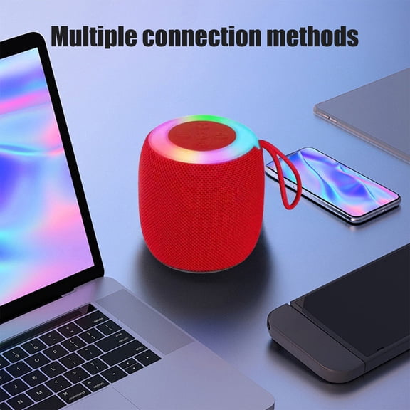 Wireless Bluetooth Speaker Portable Mini Subwoofer with Heavy Bass for Outdoor Car Home Desktop Audio Entertainment(Red)