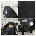 thumbnail image 4 of Fashion Backpack Nylon Cute Female Backpack Solid Color for Student (Black), 4 of 10