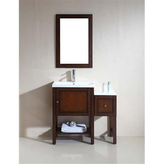 Solid Wood And Plywood Frame Brown Black Finish Mirror