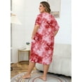 thumbnail image 6 of PinkBeautiM Nightgowns for Women Plus Size Print V Neck House Dress with Pockets, 6 of 6