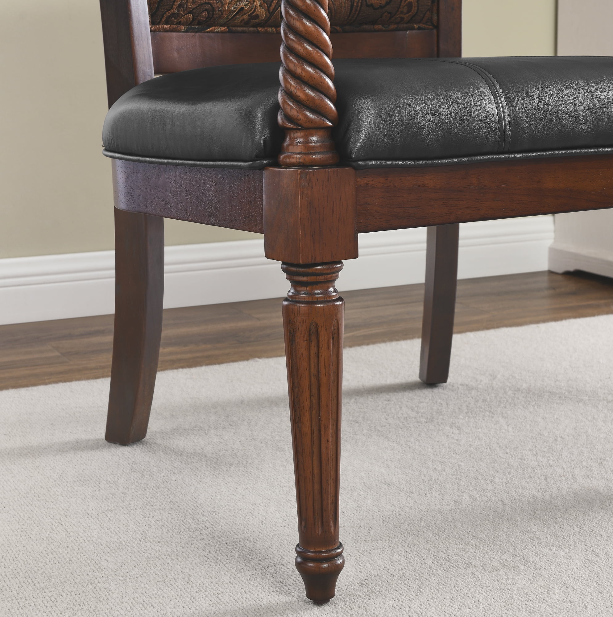 Resenkos European-Style PU leather Wood Dining Chairs Carved Armchair Cffice Chairs Walnut Resenkos European-Style PU leather Wood Dining Chairs Carved Armchair Cffice Chairs Walnut